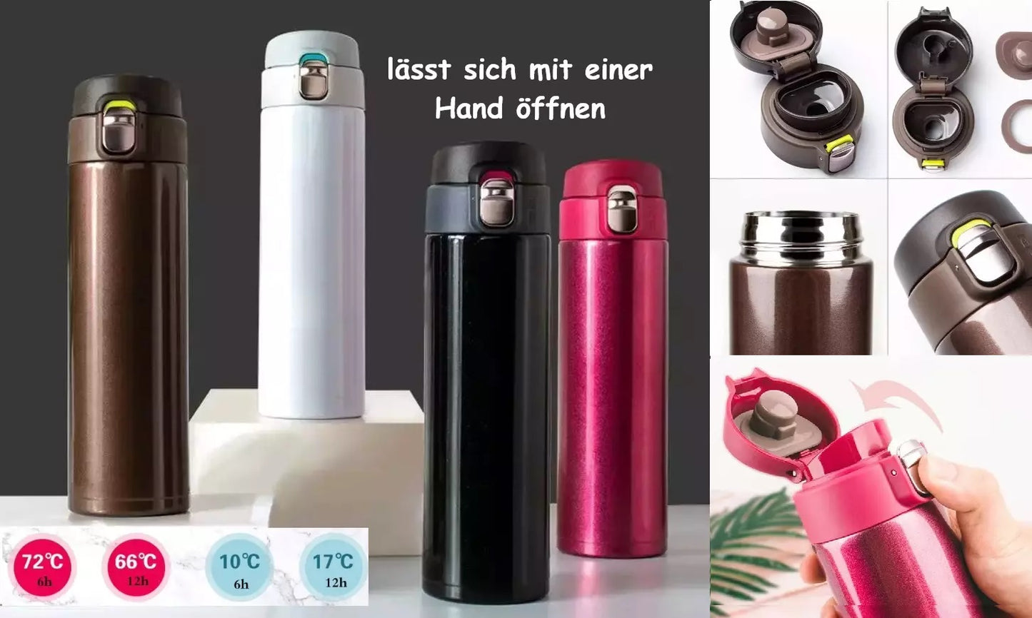 Thermobecher Thermosflasche Edelstahl 500 ml to go Auslaufsicher Kaffee Tee