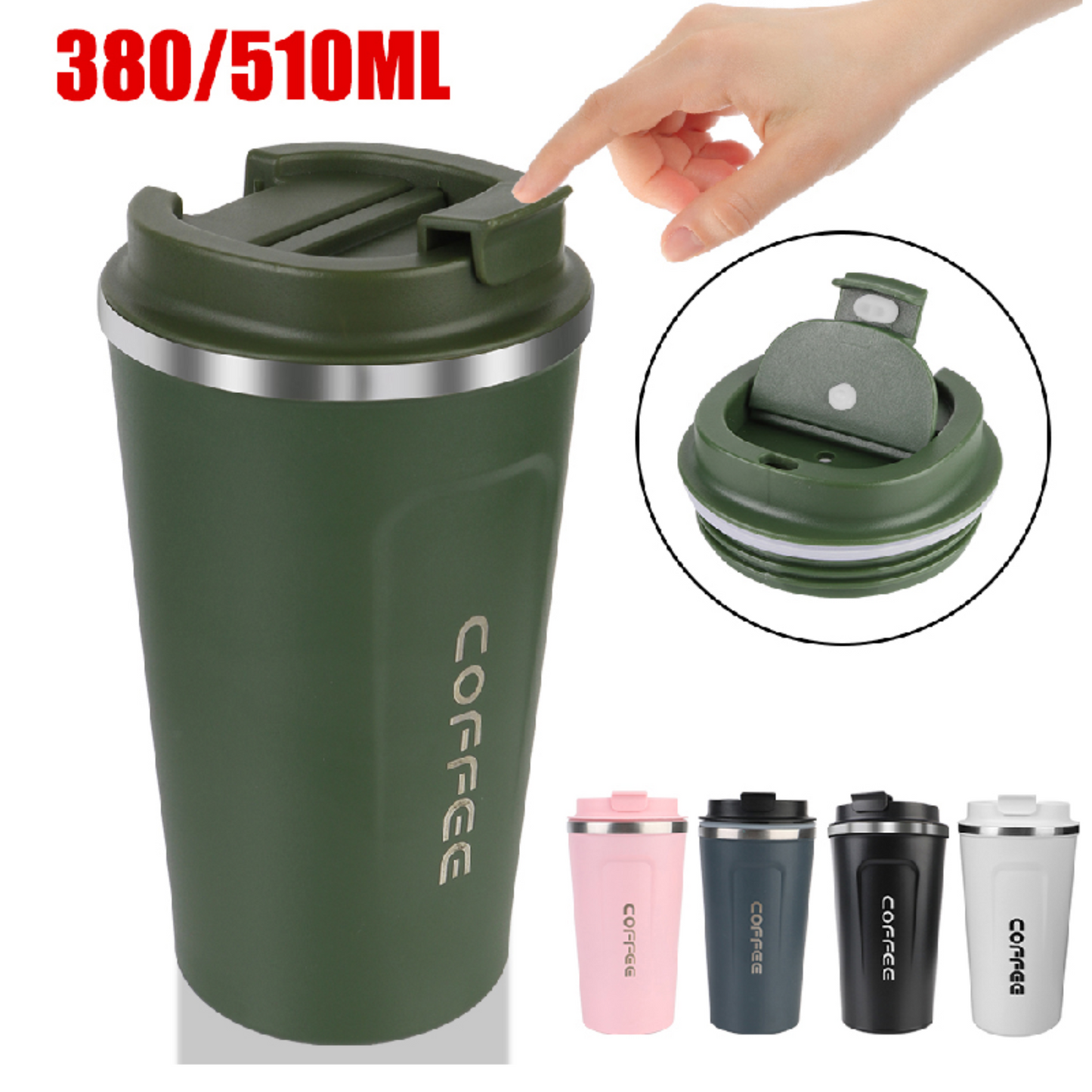 Thermobecher Edelstahl 380-510 ml Kaffeebecher to go