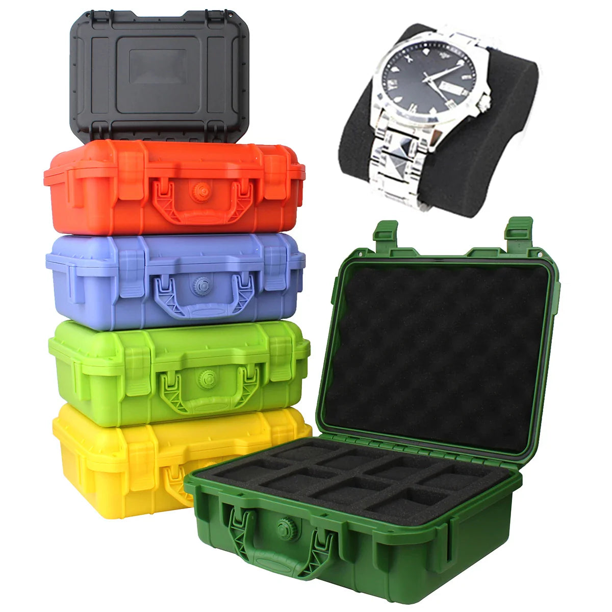 Uhrenkoffer Transportkoffer Box Case 8 Uhren stoßfest wasserdicht staubdicht