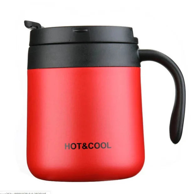 Thermobecher Edelstahl 350ml Kaffeebecher to go Griff Kaffeetasse Henkel