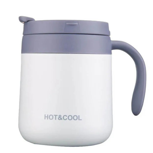 Thermobecher Edelstahl 350ml Kaffeebecher to go Griff Kaffeetasse Henkel