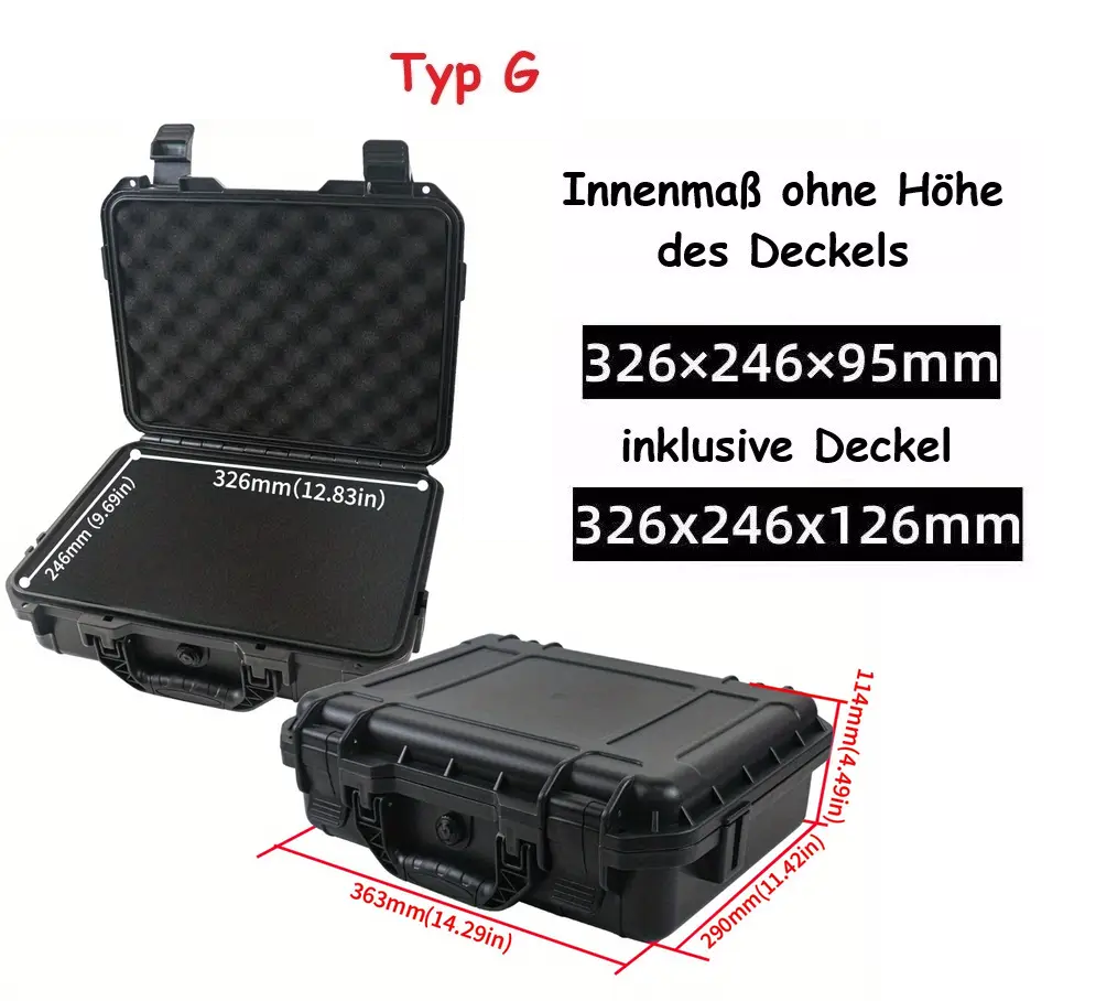 Echolotkoffer Box für Drohnen, RC, gopro Schaumstoff Wasserdicht Outdoor Transportbox hardcase Zoll