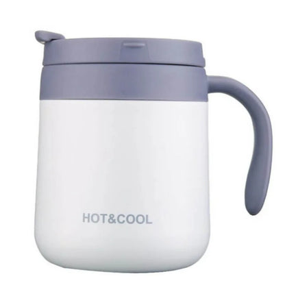 Thermobecher Edelstahl 350ml Kaffeebecher to go Griff Kaffeetasse Henkel