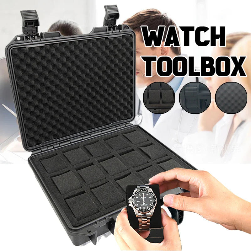 Uhrenkoffer Transportkoffer Box Case 15 Uhren stoßfest wasserdicht staubdicht