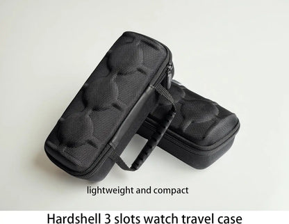 Uhrenbox 3 Fächern Uhrenrolle Reisetasche Hartschalen Uhrenetui Uhrentransport