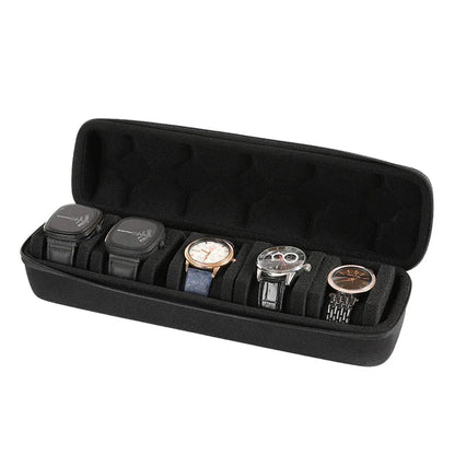 Uhrenbox 5 Fächern Uhrenrolle Reisetasche Hartschalen Uhrenetui Uhrentransport